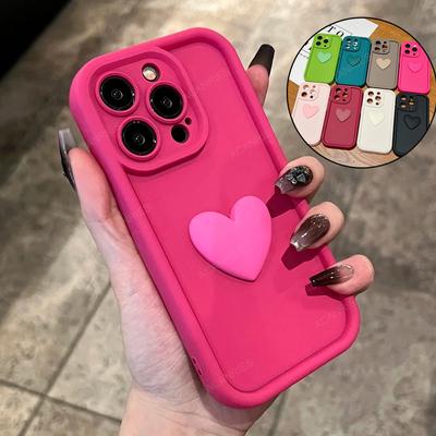 Pre iPhone X Xr 7 8 6 Plus SE Roztomilé puzdro zo silikónu v tvare srdca Pre iPhone 15 14 13 12 11 Pro Max Mini Ženy Matný zadný kryt 15pro