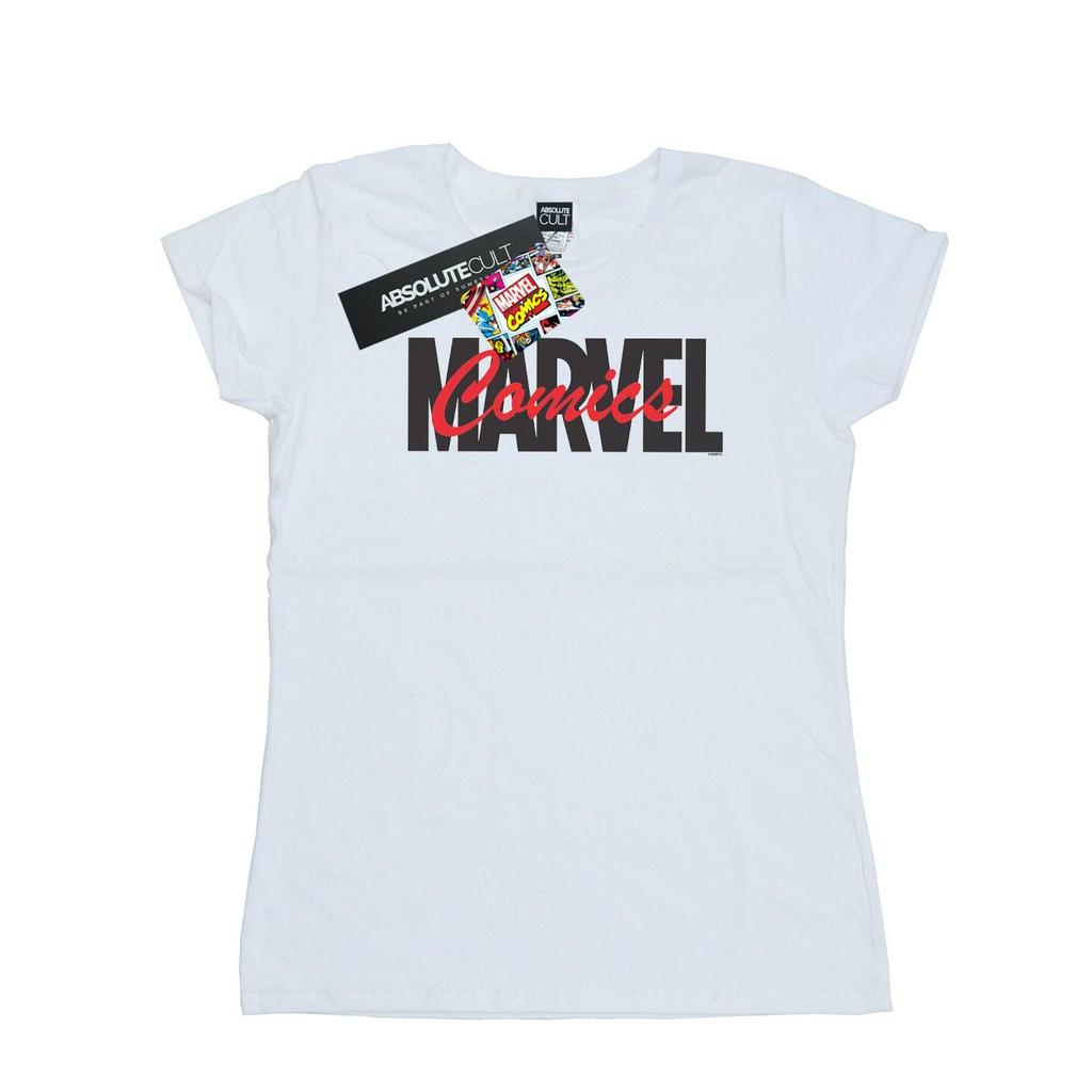 Marvel Womens/Ladies Red Font Logo Cotton T-Shirt