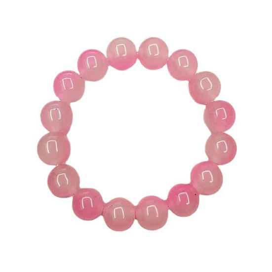 Beads Bracelet Contrast Color Elastic Rope Handmade Polishing Faux Crystal Beaded Bracelet Jewelry Accessories