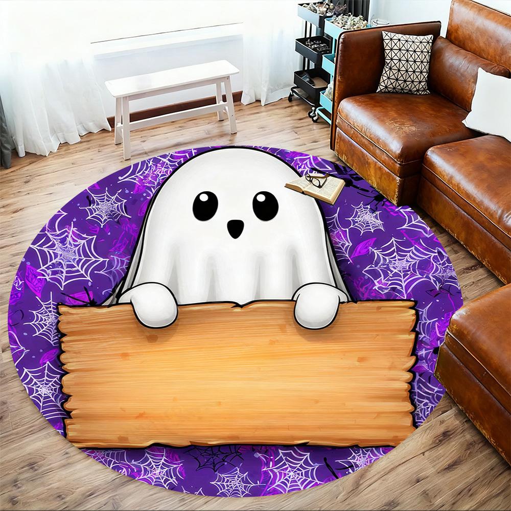 1PC Ghost Halloween Office Round Area Rug, Under Office Chairs Bedroom Living Room Home Decor, Carpet for Office -1110116