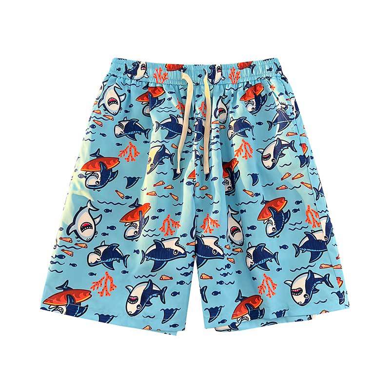 Letnie Spodnie Plażowe Męskie Spodnie Outdoorowe Drukowane Spodnie Pięciokwartowe Para Wakacje na Plaży Casualowe Spodnie