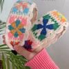 Vintage Knitted Headband, Knit Embroidered Headband