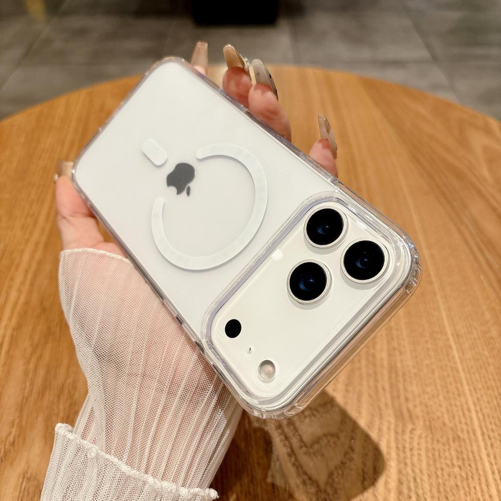 Translucent Frosted Magnetic Phone Case for iPhone 17 Pro Max, MagSafe Compatible Protective Cover