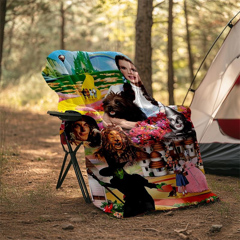 1pc The Wizard of Oz2 Theme Blanket - Digital Print, Polyester, Cozy for All Seasons, Perfect for Outdoor, Camping, and Travel