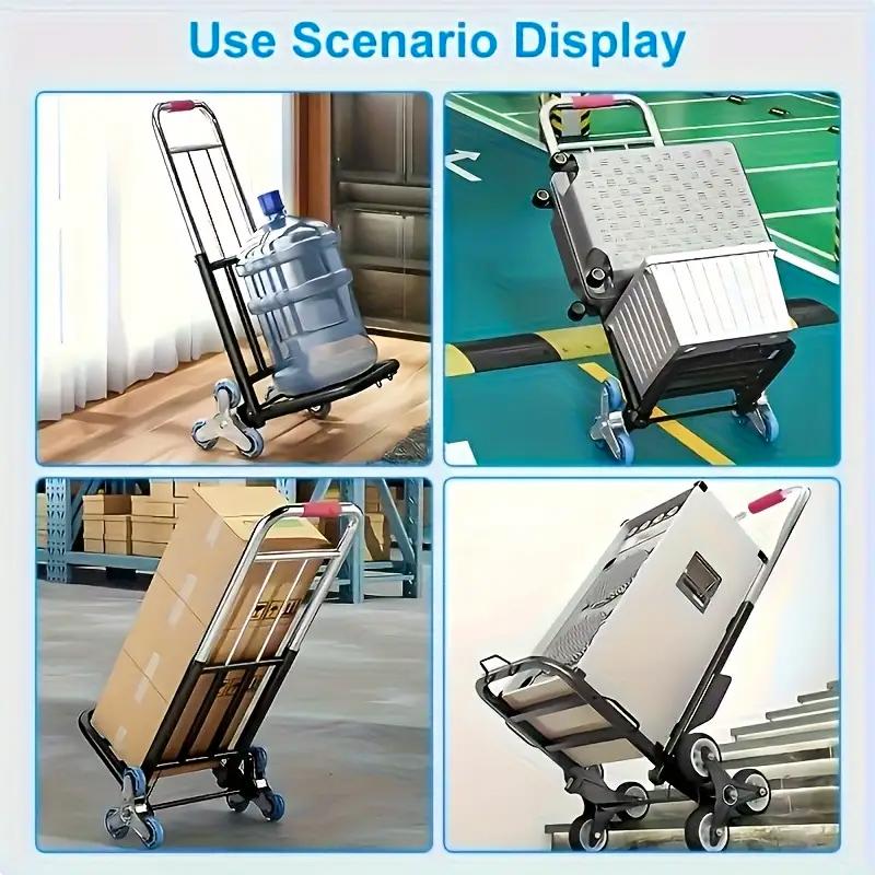 1 tk Kokkupandav Ostukäru Transportkäru Kaasaskantav Trepist ronimiseks Liigutamiseks Suur Kandevõime Transportimine Mitu Suurust