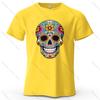 Day of The Dead Skull Pattern Printed Short Sleeve Summer New Personalized Unisexs and Womens Casual Soft Skin Friendly Tshirt