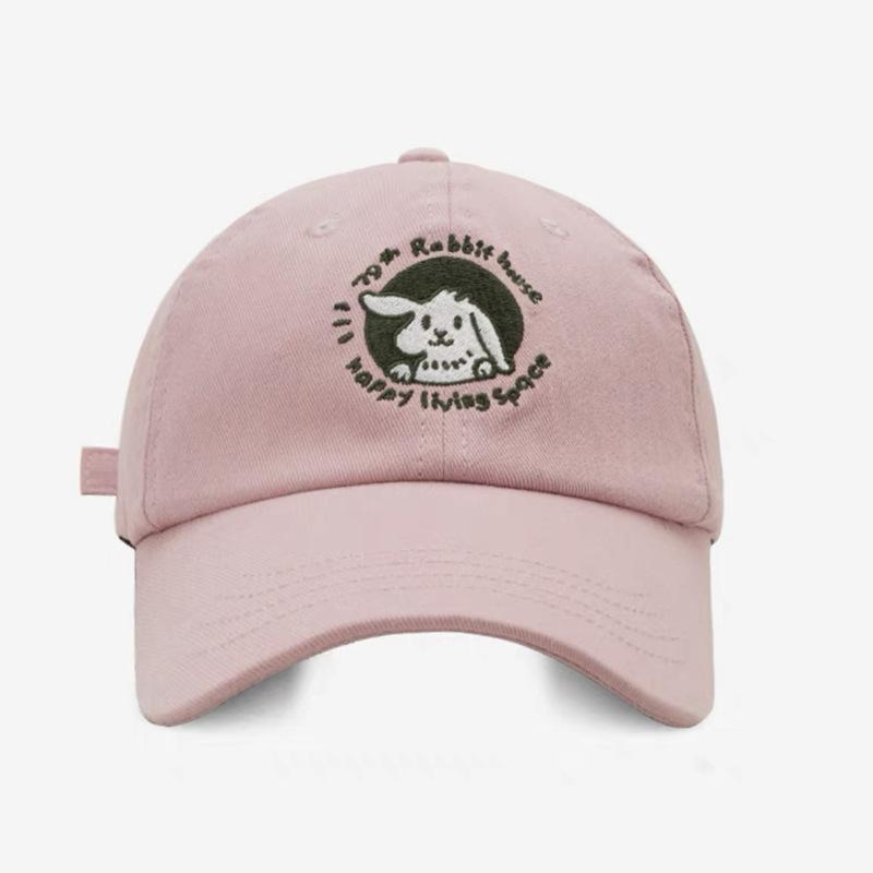 Peaked Baseball Cap Hat Rabbit Embroidery Pattern Uv Protection Unisex Design