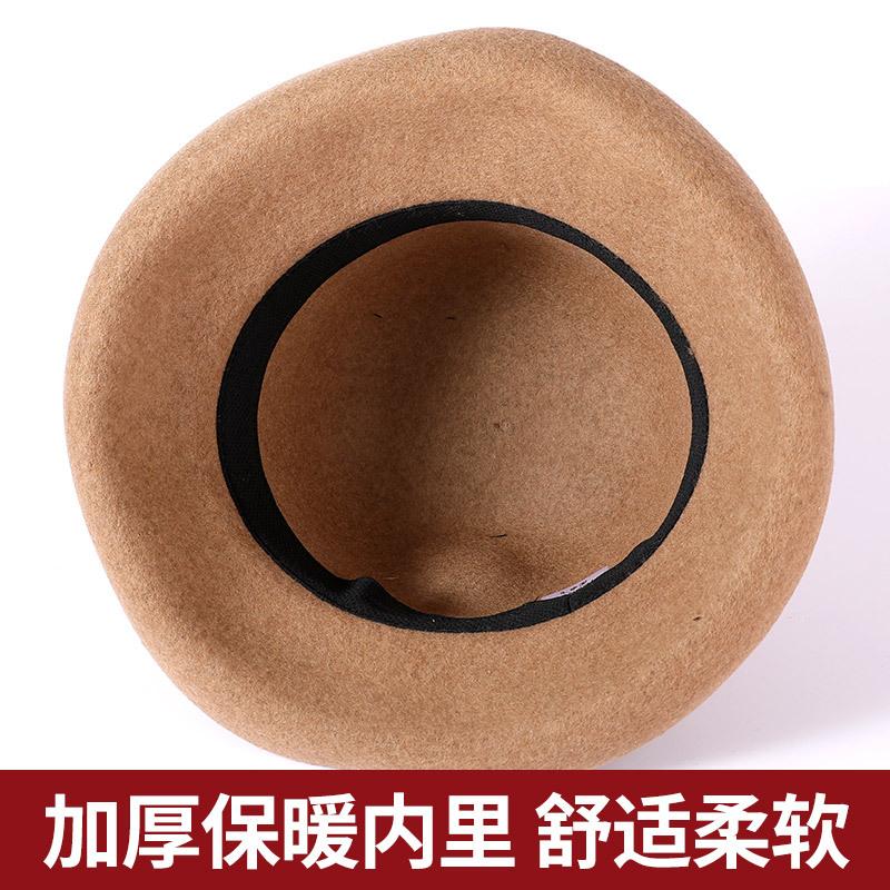 Wool Hat Women's Basin Hat Autumn and Winter Versatile Fashion Warm Bucket Hat Elegant Temperament Showing Face Woolen Top Hat