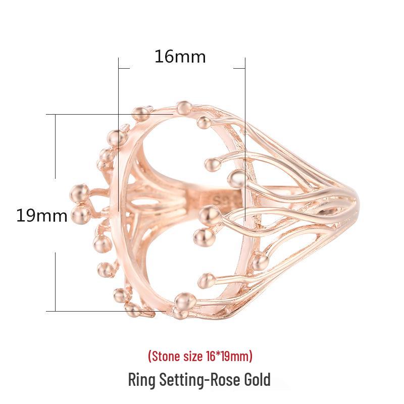 

Срібний овальний жіночий ринг-сетінг для каменю бурштину/червоного агату (16x20мм) Adjustable
