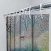 Forest Fox Shower Curtain Woodland Animal Nature Scenic Bathroom Decor Artistic Wildlife Tapestry Home Decor Farmhouse Style