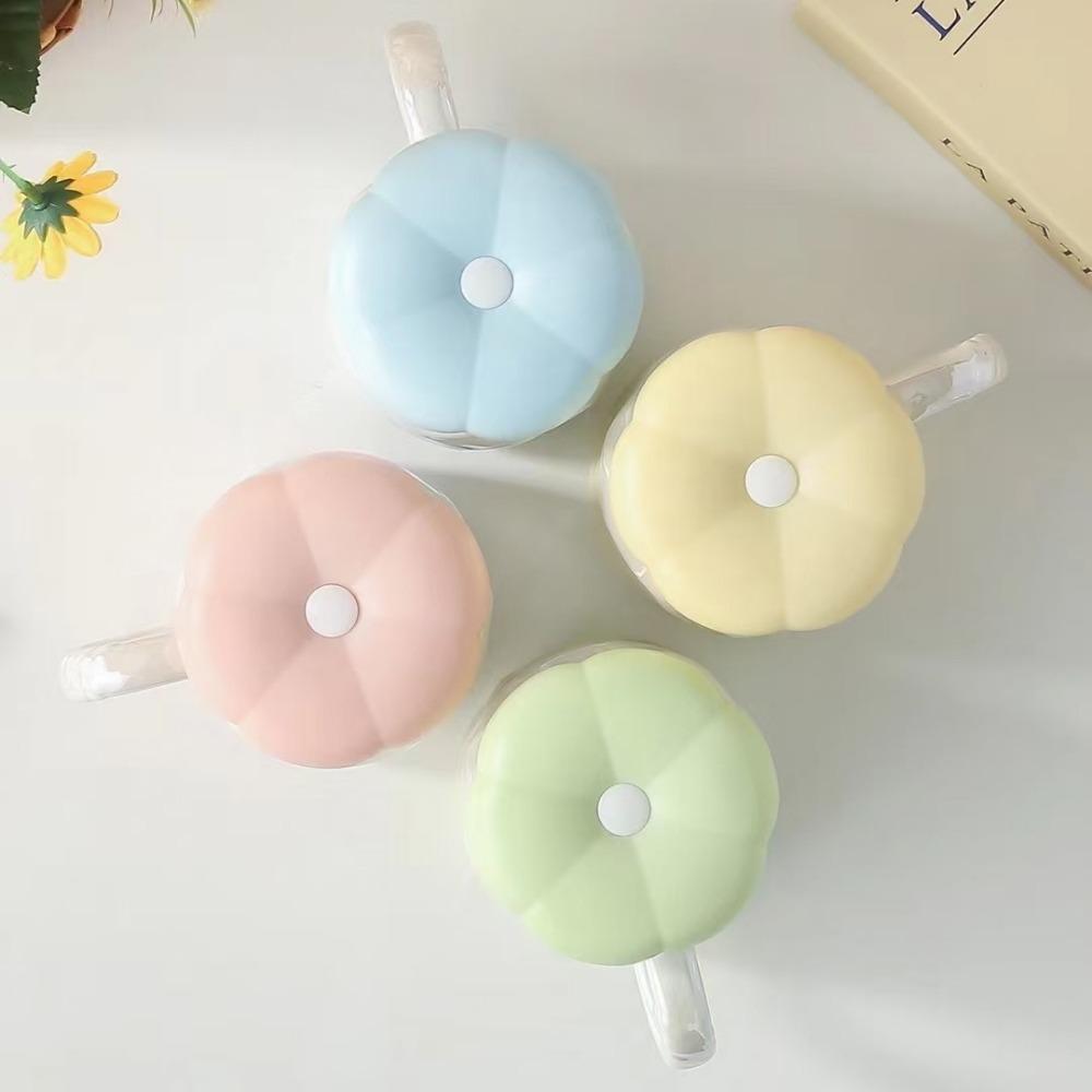 Creative Gradient Mug Flower Lid Water Cup High-value Ceramic Cup Souvenir Mother's Day Gift for Girls
