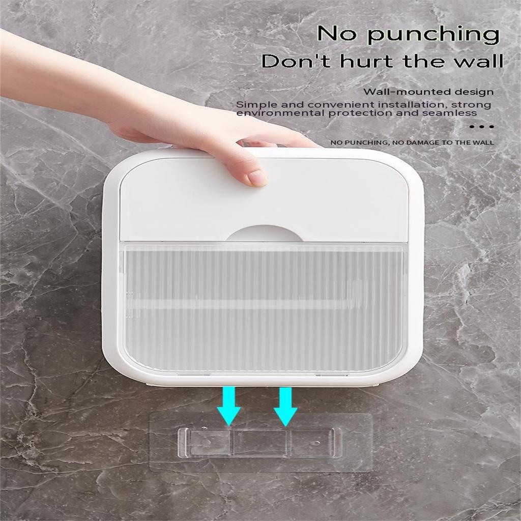 Bathroom Tissue Storage Cases Multi-functional Wall-mounted Light Luxury Wave Pattern Toilet Paper Dispenser Box