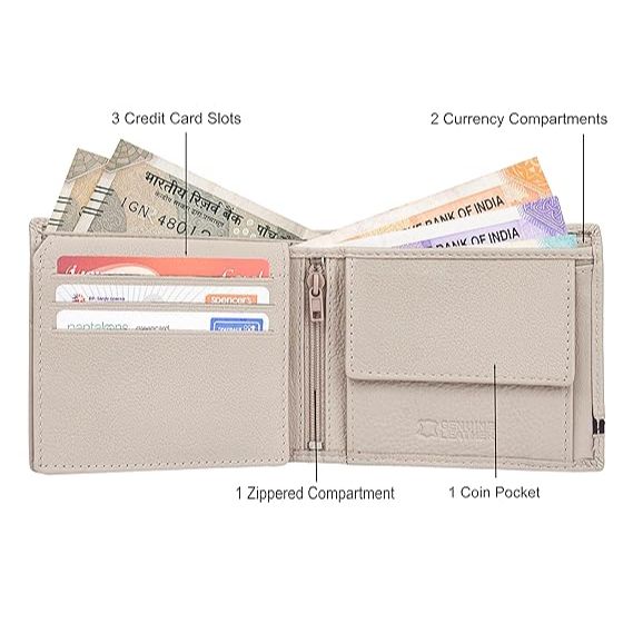 Кошелек из песочно-коричневой кожи для мужчин — фото 3