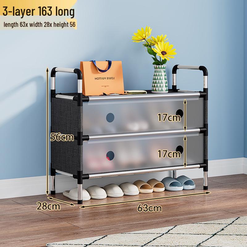 Platzsparendes Mehrschicht-Schuhregal mit Staubschutz für Wohnheime