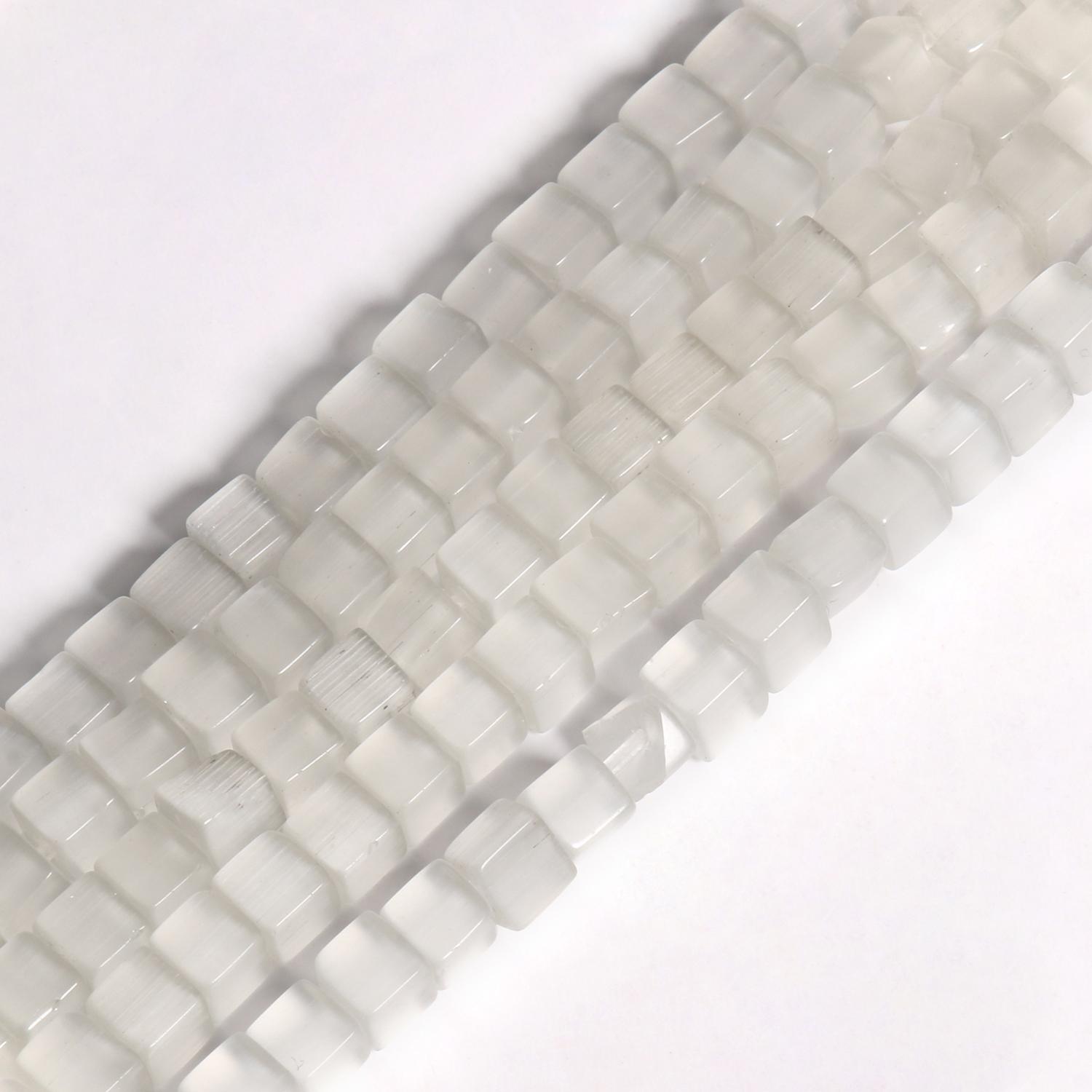 

1 шт. 4 мм бусины из натурального лунного камня белый кошачий глаз квадратный куб свободные бусины для изготовления ювелирных изделий DIY браслет серьги 4mm about 98pcs белый