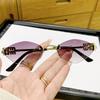 Internet celebrity Y1K sweet cool babes metal frameless sunglasses polygon personalized versatile sunglasses UV protection