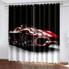 3D Luxury Sports Car Series Living Room Bedroom Home Decoration Sunshade Curtains 2 Panels of Hook Punch