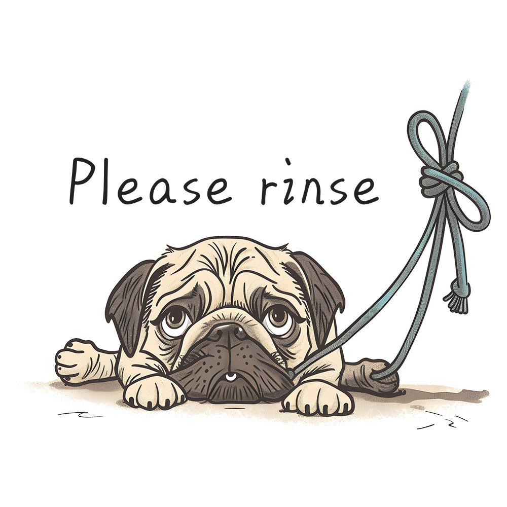 

Playful Puppy with Cute Slogan Toilet and Wall Sticker Set Waterproof Self-Adhesive Removable Decal for Bathroom WC Decoration 29x29CM різнокольоровий