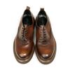 66-11 Round Head Leather Shoes British Casual First-Layer Cowhide Men'S Shoes Retro Hand-Polished Thick-Soled Muffin Trendy Men