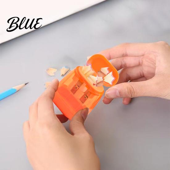 Back To School Stationery Supplies 5PCS Double Hole Pencil Sharpener with Lid Transparent Manual Lightweight for Pastel Pencils Handheld Sharpener,