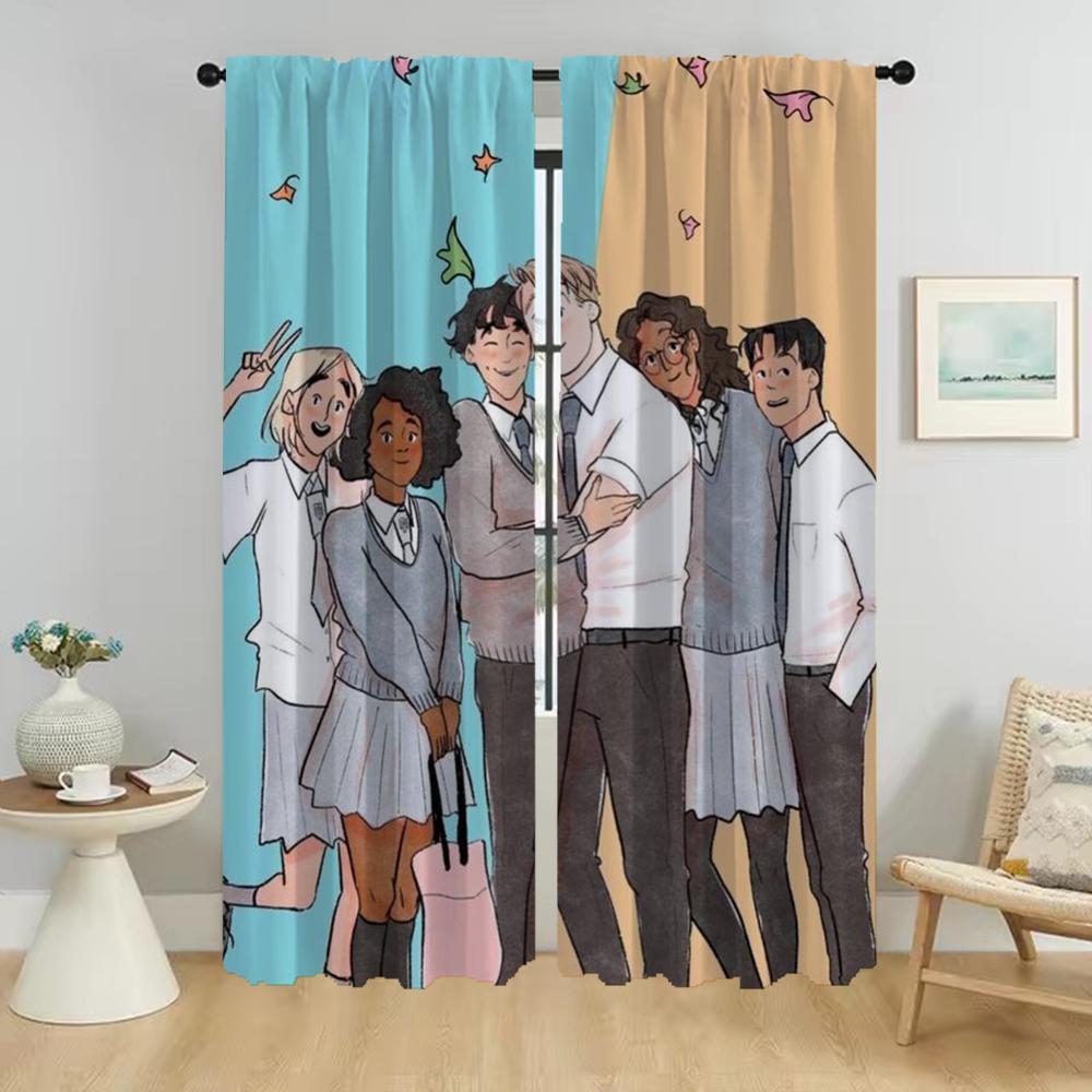 Anti-mosquito Curtains 2 Pieces Heartstopper Partition Living Room Curtain Home Interior Curtains for Camera Shades Kitchen