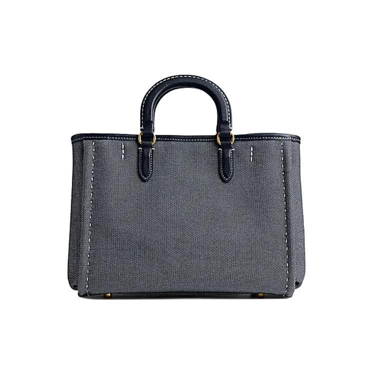 Nuova Borsa Tote in Tessuto COACH, Borsa Shopping, Borsa a Mano Monospalla Grande da Donna Blu Scuro CJ811-B4BHP