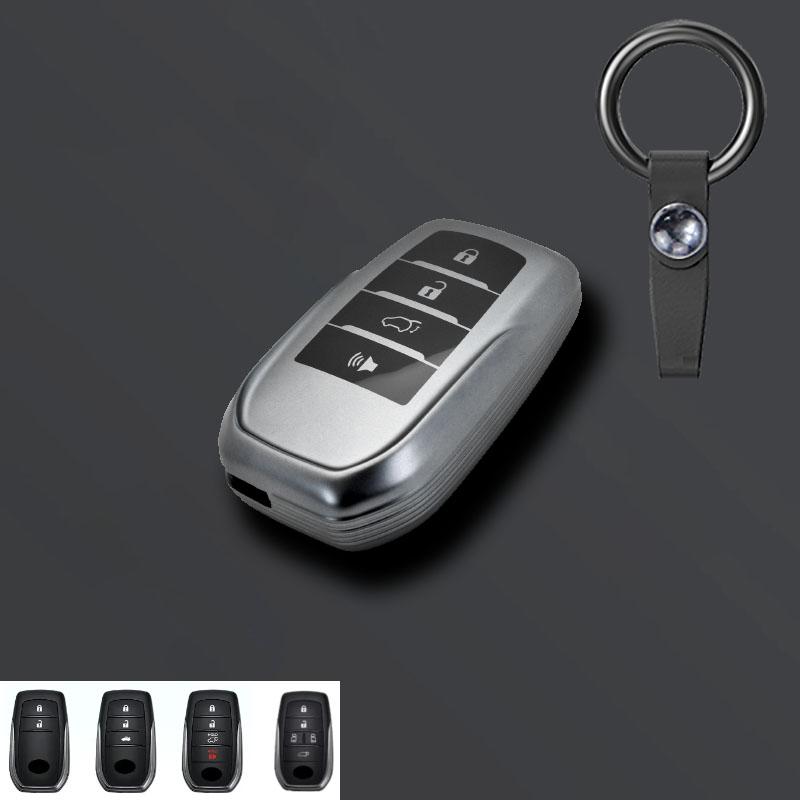 Grey Tpu Car Remote Key Case Cover for Toyota RAV4 Crown Hilux Fortuner Camry Land Cruiser Prado Protect Shell Fob Accessories
