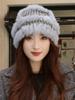 Rabbit Fur Knitted Bucket Hat Women's Autumn and Winter Ear Protection Warm Windproof Wool Hat Winter Hat