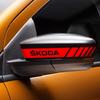 2 stk Bilstripeklistremerker Bakspeil Reflekterende Dekaler Dekorasjon For Skoda Octavia Superb Rapid Kodiaq Karoq Fabia Kamiq Roomster Citigo