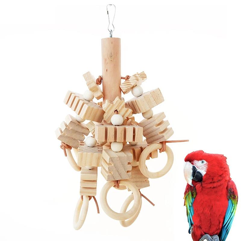 1/8PCS Set Combination Parrot Bird Toys Wood Articles Bite Pet Bird Toys For Parrot Training Bird Toy Swing Ball Bell Standing