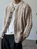 Men's Autumn Winter Retro Knit Sweater Coat - Casual & Trendy, Stand Collar