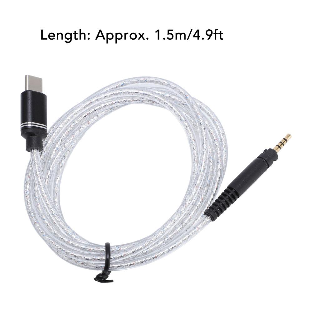 Flexible USB C to 2.5mm Headphone Cable for M30X M40X M50X for HD598 599 HD558 Wired Headphones