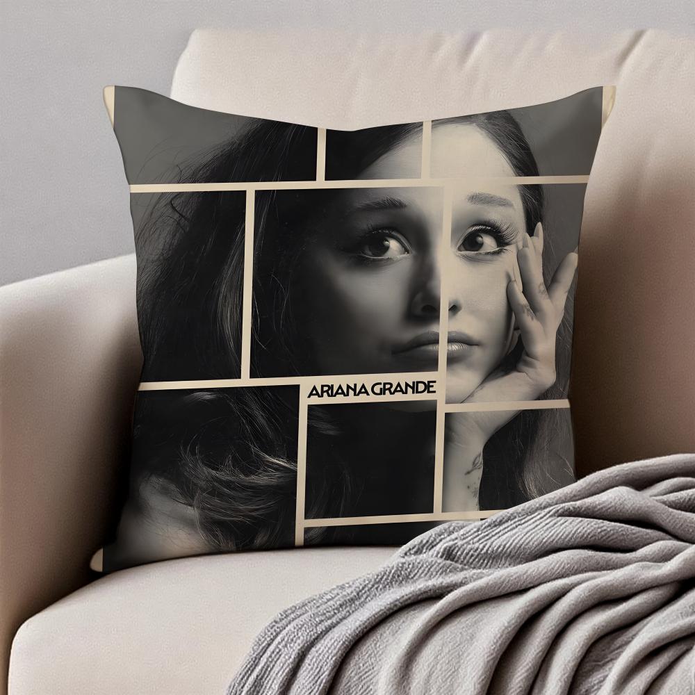 actress AAriana Grande Cushion Cover Pillowcase Antidustmite Invisible Zipper Short Plush Sofa Cushion