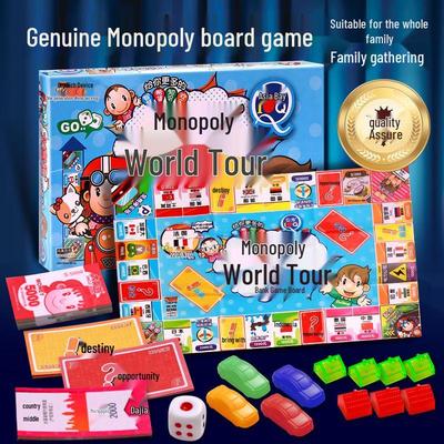 Original Chinesisches Monopoly Q Edition: Welttour Brett- und Kartenspiel