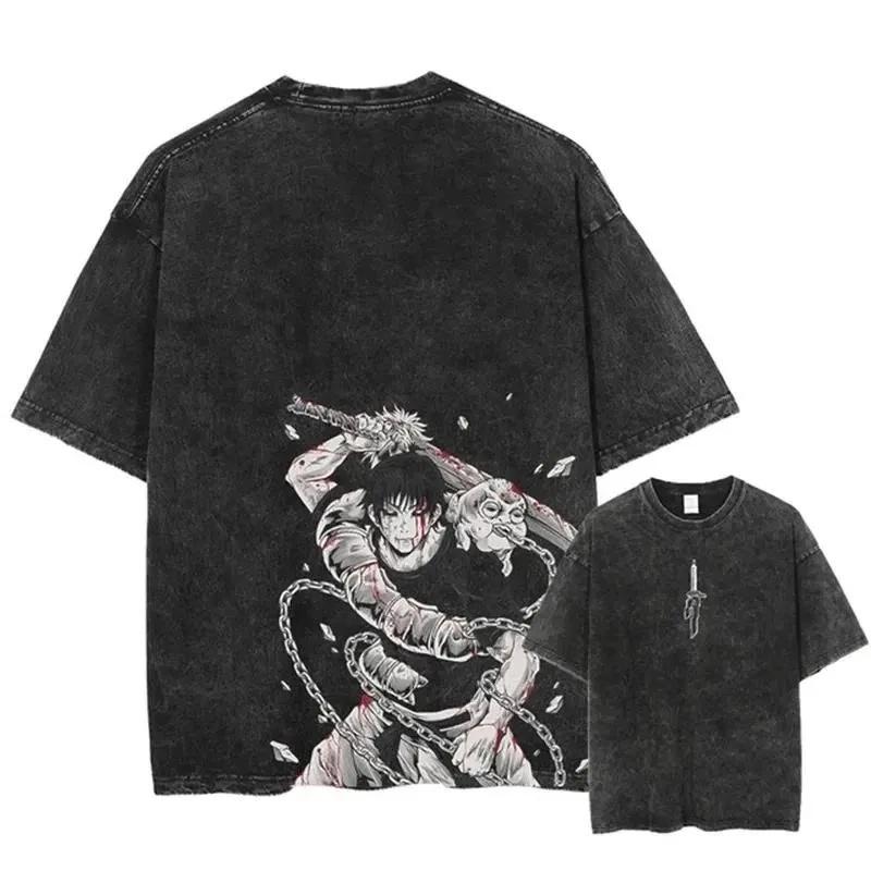 2026 Summer Fushiguro Toji Printed T Shirt Anime Jujutsu Kaisen Tshirt Men Women Casual Loose Tshirts Washed Cotton Tee Male