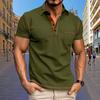 Casual Striped Short Sleeve Polo Shirt for Men, Ideal for Daily Wear