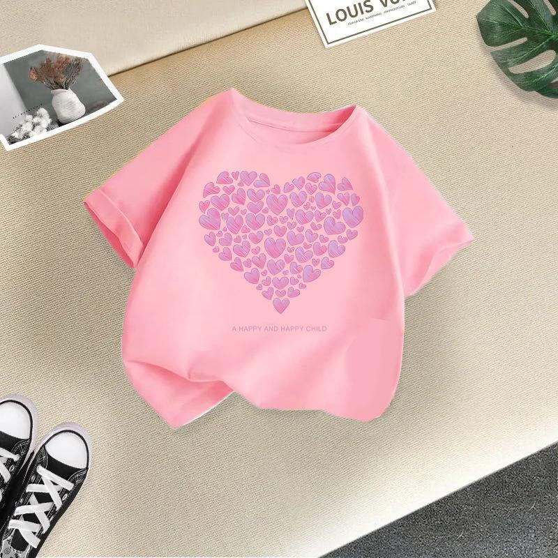 Children's T-shirt for Boys and Girls, Casual and Fashionable Short Sleeved Round Neck Top, Children's Clothing