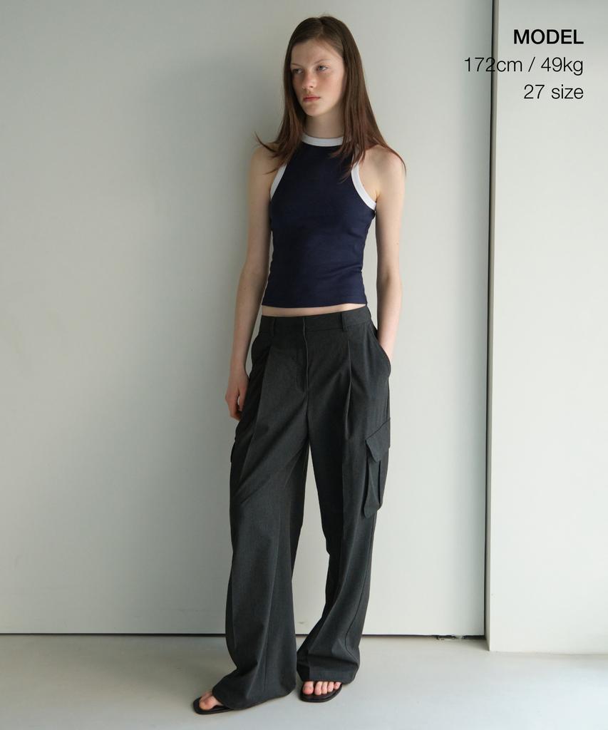 MUSINSA STANDARD WOMAN Women'S Parachute Cargo Slacks [Charcoal Gray]