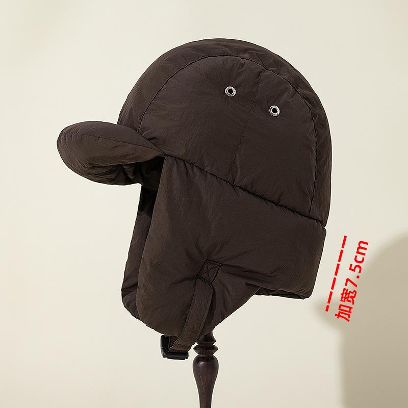 Lightweight and super thick down cotton Lei Feng hat men's warm ear protection hat women's autumn and winter cycling anti-wind and cold helmet liner