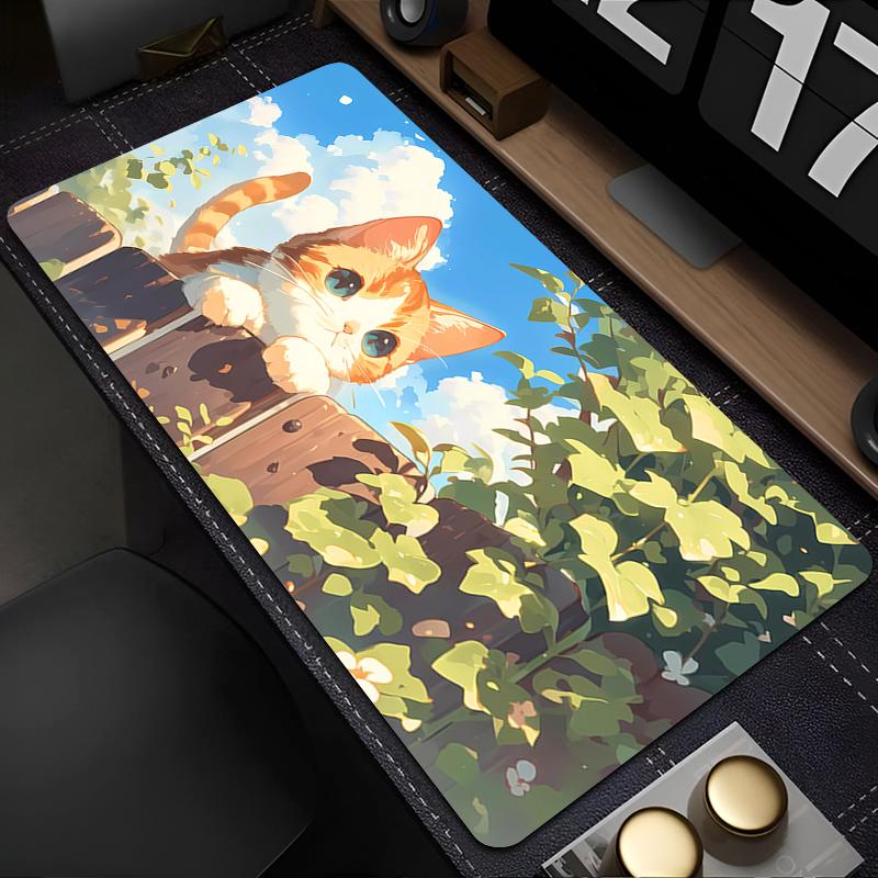 Mouse Pad Gaming Mousepad Rubber Clouds Cat Extended Desk Mat Non-slip PC Laptop Gamer Accessories Keyboard Pad Kawaii Carpet