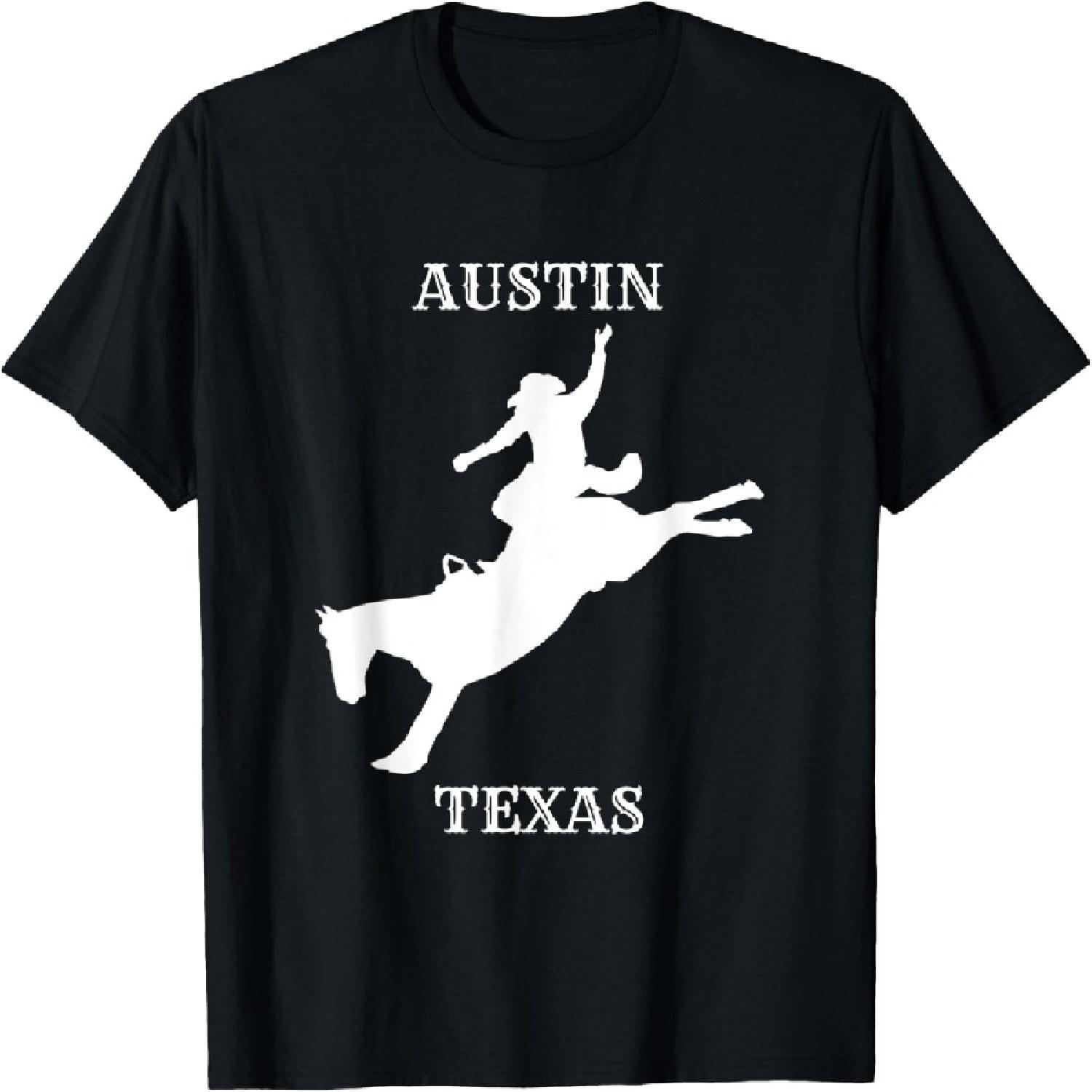 Austin Texas Rodeo Horse and Cowboy for Rodeo Days T-Shirt S
