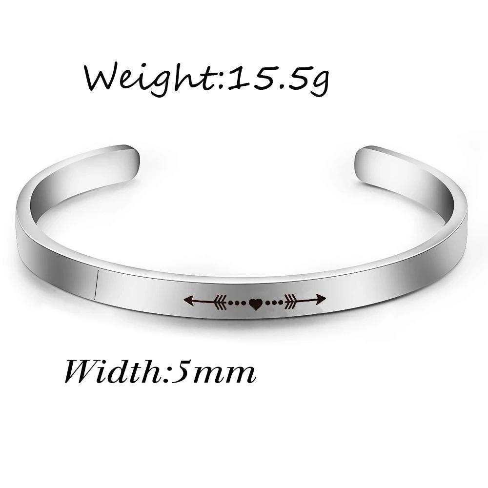 Brățară din oțel titan Brățară cu frază personalizată Brățară sculptată Zi de naștere Absolvire Cadou prietenie Suvenir pentru femei