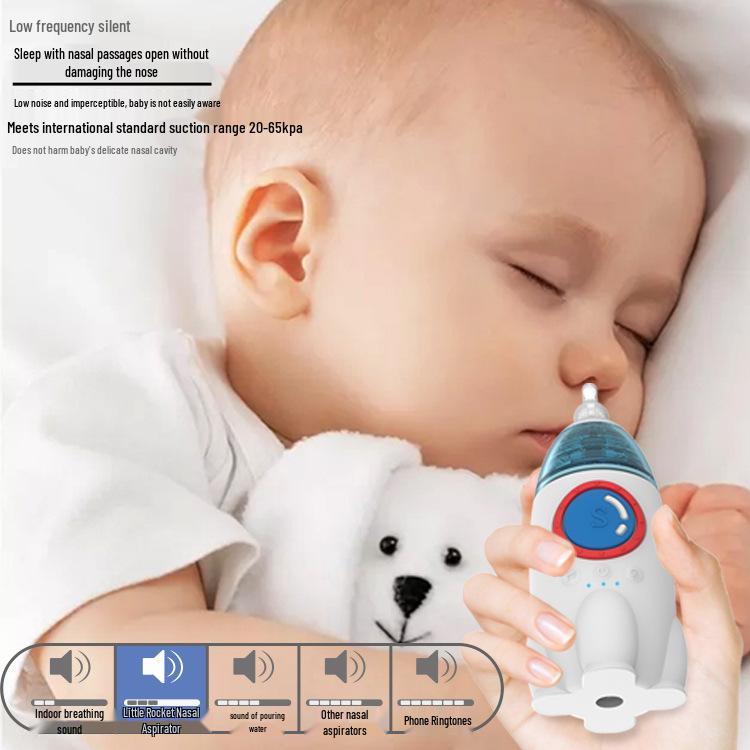 Little Rocket Electric Waterproof Baby Nasal Aspirator: Efficient Congestion and Booger Cleaner for Infants