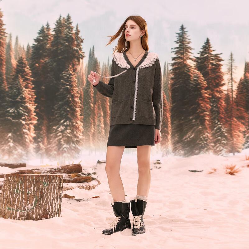 

Sancai Women s V-Neck Knitted Cardigan S