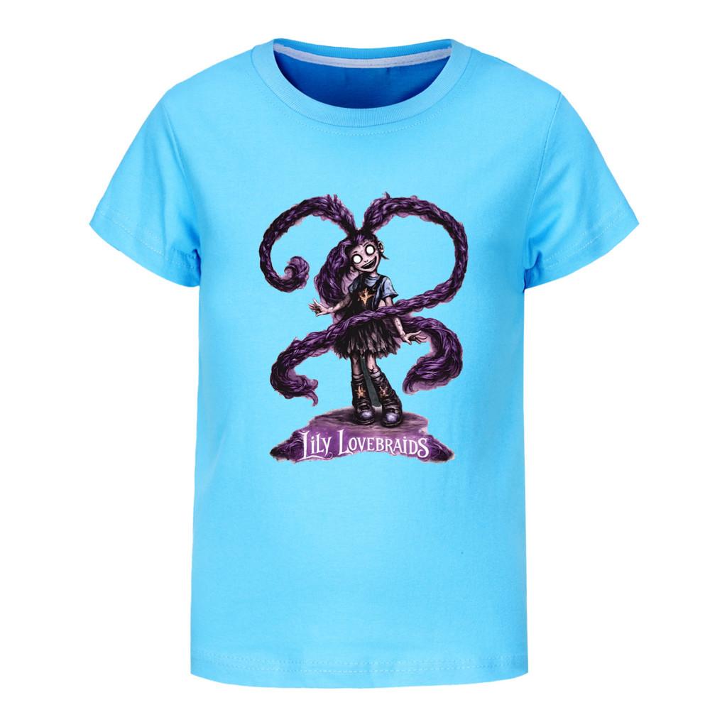 5582 Meisjes Bobi Time Lily Print T-shirt met Korte Mouwen