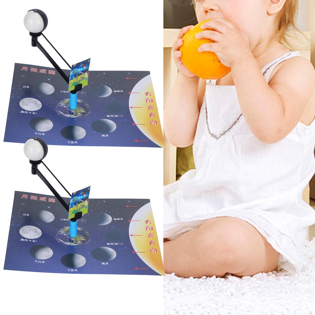 2 Set Children Experiment Assembly Equipment Kit Moon Phase Model DIY Science Teaching Toy