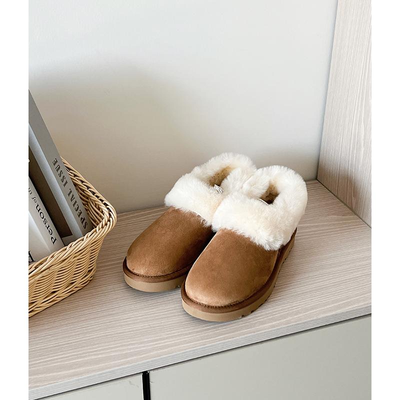 Fashion 2025 Women's Winter Boots Comfortable Hoop Mouth Snow Boots Fashion Sheep Fur Integrated Casual Shoes Le Fu Shoes
