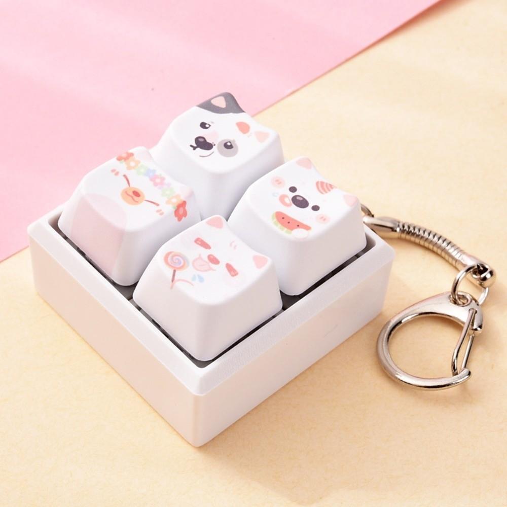 Kawaii Fidget Toy Keychain Relax Button Mechanical Keyboard Keying Puppy Fans