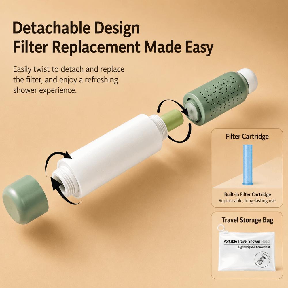 With Filter High Pressure Shower Nozzle Telescopic Universal Shower Sprayer  Travel