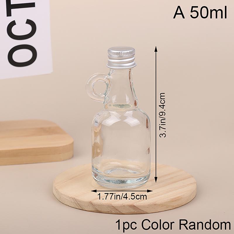 

50/100 мл Пустой Прозрачный Стеклянный Декантер для Виски с Золотыми Серебряными Алюминиевыми Крышками Мини Контейнер для Алкоголя Ликерная Стеклянная Бутылка 50ml